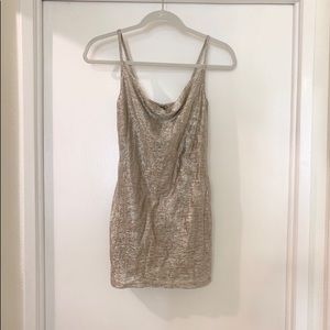 Topshop Shiny champagne dress